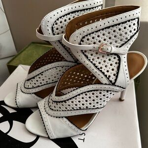 9 West White Perforated Women's Heels